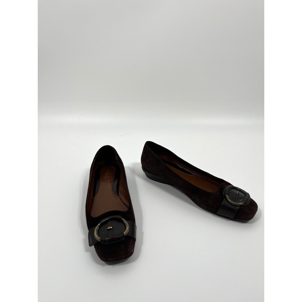 Womens Ballet Flats 7.5 Brown Minimalist‎ Chic Capsule Euro Summer Office